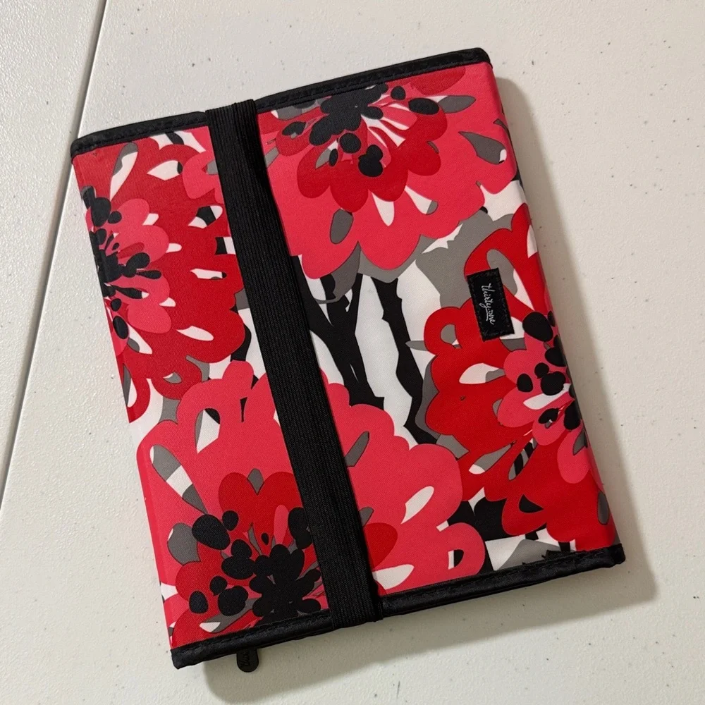 Thirty-One Retired BOLD BLOOM Fold It Up Organizer IPad/Tablet Cover Red/Black